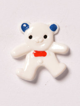 CN10-1 - BUTTONS- TEDDY (HAND PAINTED) COL 1 WHITE 26L