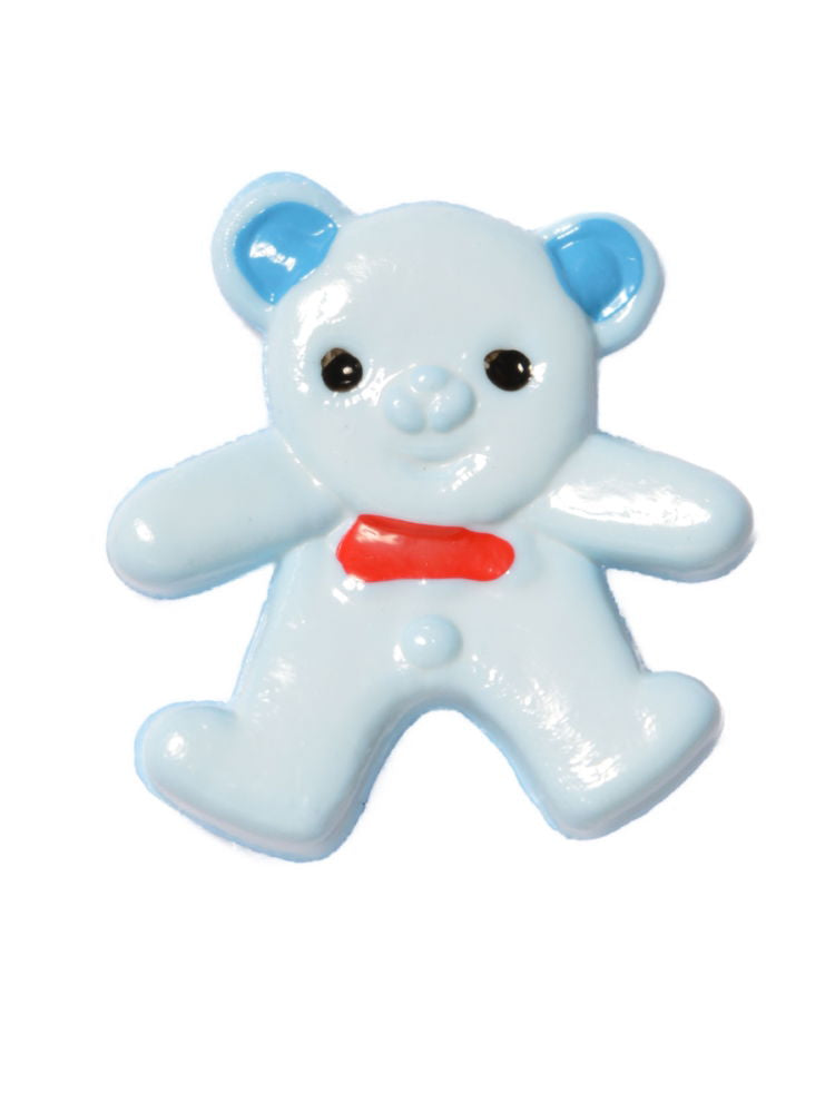 CN10-22 - BUTTONS- TEDDY (HAND PAINTED) COL 22 LIGHT BLUE 26L