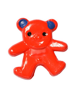 CN10-30 - BUTTONS- TEDDY (HAND PAINTED) COL 30 RED 26L