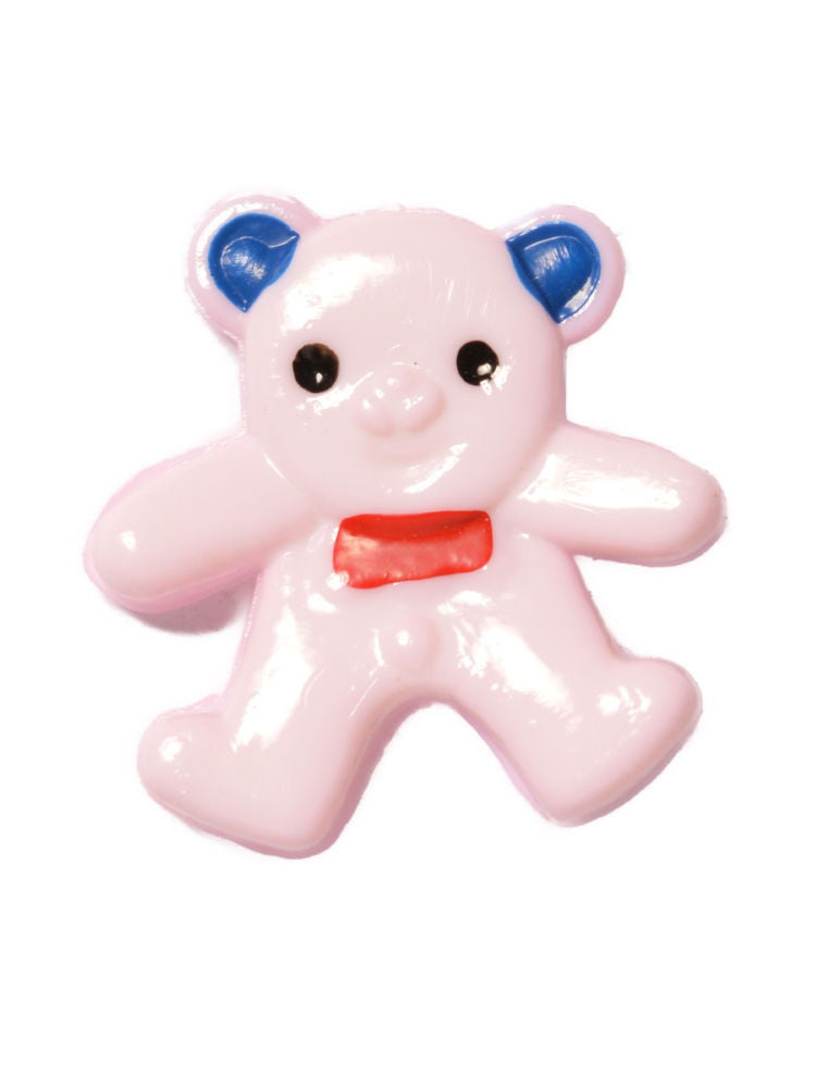 CN10-5 - BUTTONS- TEDDY (HAND PAINTED) COL 5 PINK 26L