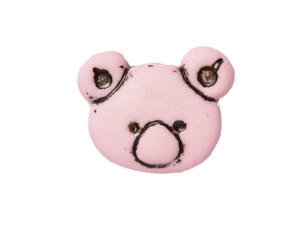 CN11-5 - BUTTONS- KOALA FACE(ETCHED) 5 PINK 24L