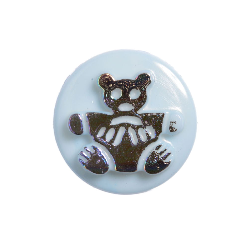CN17-22 - BUTTONS- BEAR (FOILED) 22 LIGHT BLUE 20L
