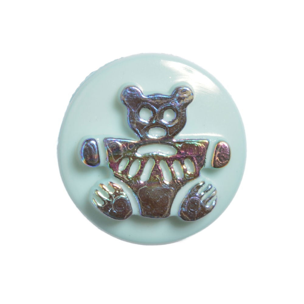 CN17-33 - BUTTONS- BEAR (FOILED) 33 AQUA 20L