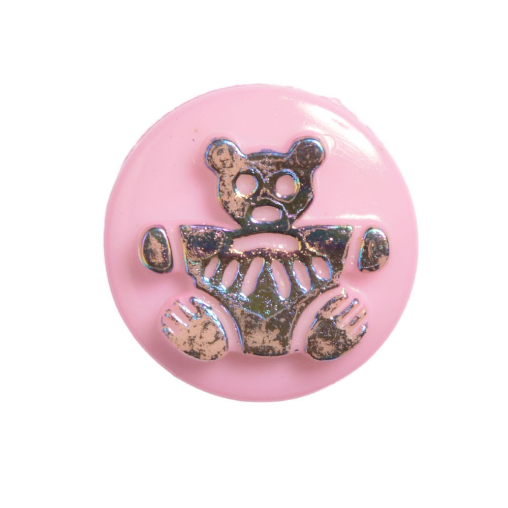 CN17-5 - BUTTONS- BEAR (FOILED) 5 PINK 20L