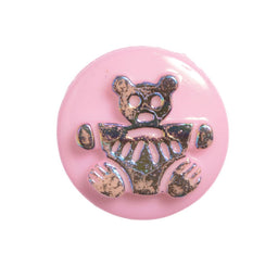 CN17-5 - BUTTONS- BEAR (FOILED) 5 PINK 20L