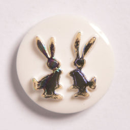 CN19-M - BUTTONS-TWIN RABBITS (FOILED) MULTI  22L