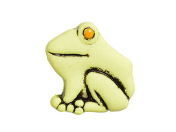 CN26-28L - BUTTONS- GREEN FROG (HAND PAINTED) 28L