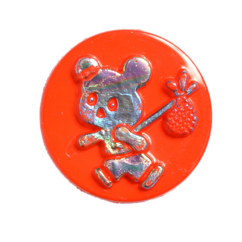 CN29-30 - BUTTONS- PANDA & BAG COL 30 RED 22L