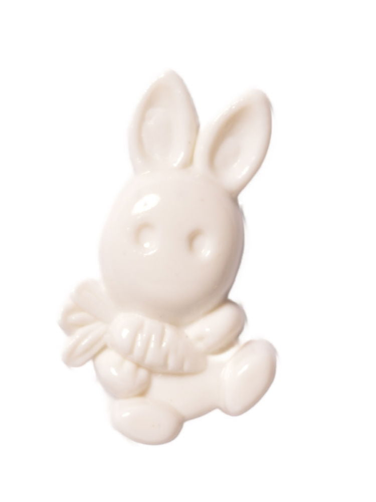 CN36-1 - BUTTONS-BUNNY & CARROT COL 1 WHITE 28L