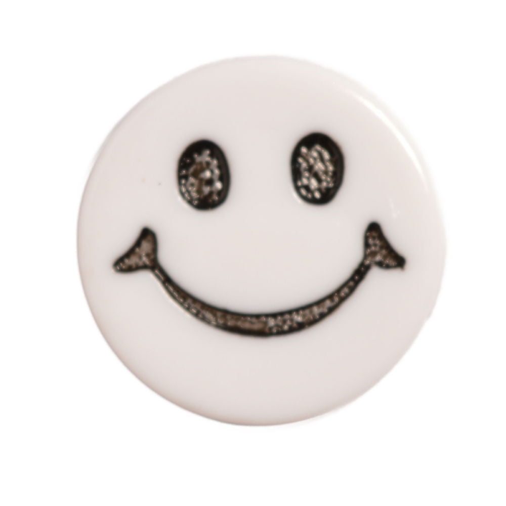CN40-1 - BUTTONS- SMILEY FACE (ETCHED) 1 WHITE 24L