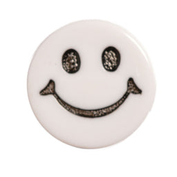 CN40-1 - BUTTONS- SMILEY FACE (ETCHED) 1 WHITE 24L
