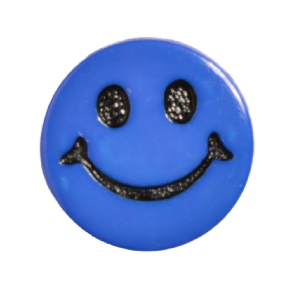 CN40-24 - BUTTONS- SMILEY FACE (ETCHED) 24 DK.BLUE 24L