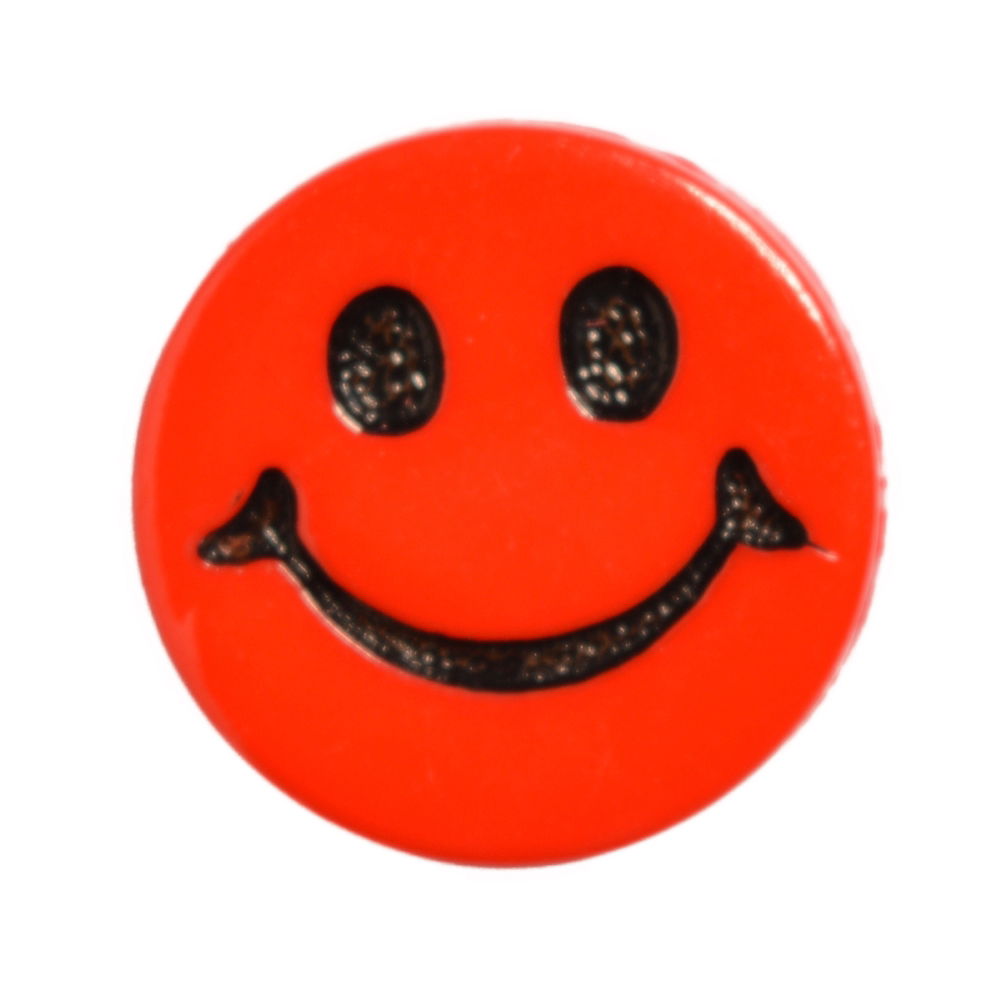 CN40-30 - BUTTONS- SMILEY FACE (ETCHED) 30 RED 24L