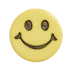 CN40-3 - BUTTONS- SMILEY FACE (ETCHED) 3  YELLOW 24L