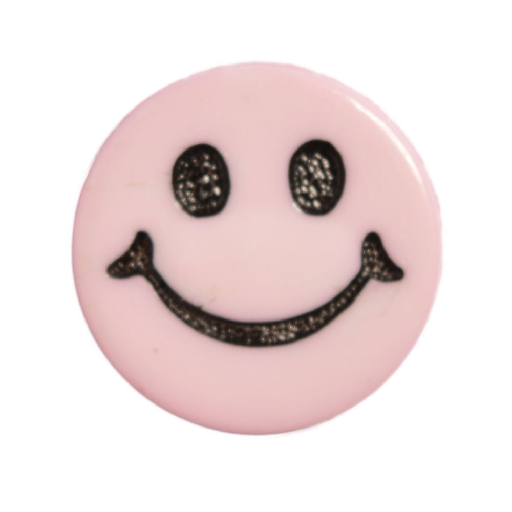 CN40-5 - BUTTONS- SMILEY FACE (ETCHED) 5  PINK 24L