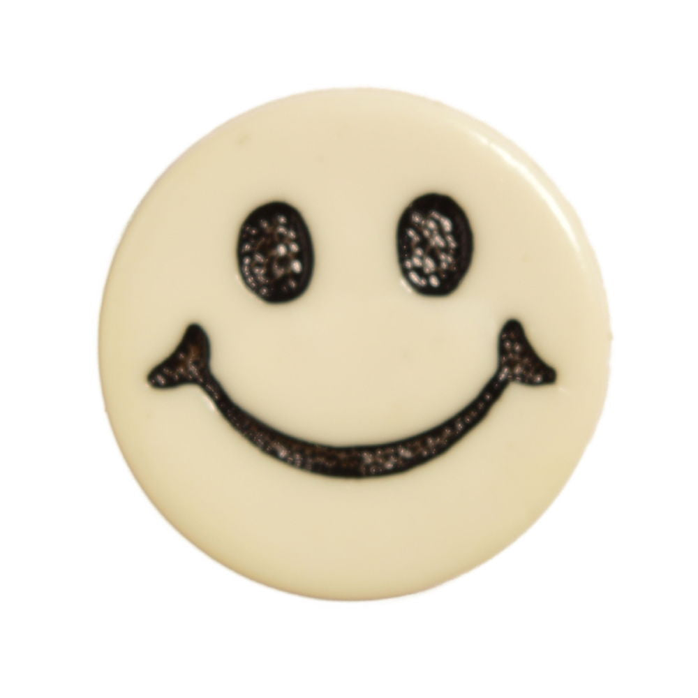 CN40-8 - BUTTONS- SMILEY FACE (ETCHED)  8 CREAM 24L