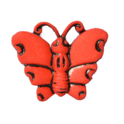 CN60-30 - BUTTONS- BUTTERFLY (ETCHED) COL 30 RED 24L