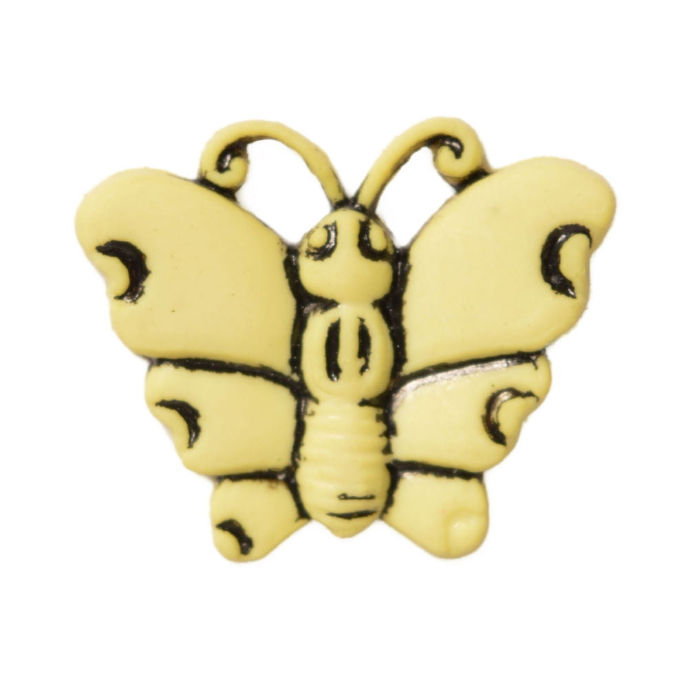 CN60-3 - BUTTONS- BUTTERFLY (ETCHED)  COL 3 YELLOW 24L
