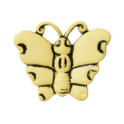 CN60-3 - BUTTONS- BUTTERFLY (ETCHED)  COL 3 YELLOW 24L