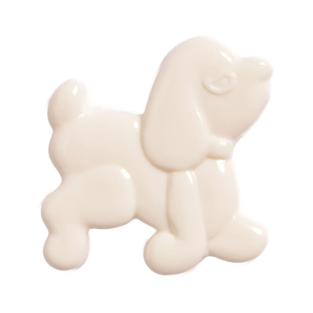 CN7-1 - BUTTONS - POODLE COL 1 WHITE 42L