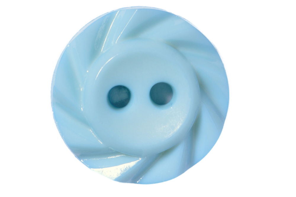 CN71-24-22 - BUTTON 2H FLUTED EDGE SIZE 24 COL 22 LT BLUE