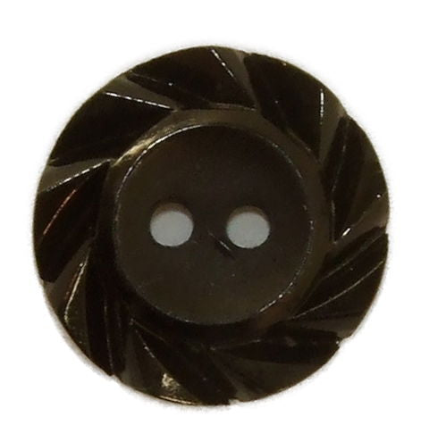 CN71-28-10 - BUTTON 2H FLUTED EDGE SIZE 28 COL 10 BLACK