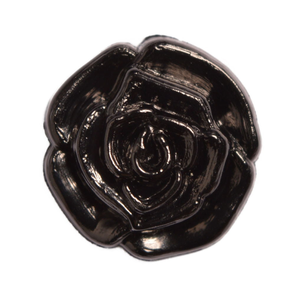 CN72-10 - BUTTONS- SMALL ROSEBUD SHANK COL 10 BLACK 20L