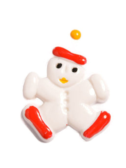 CN8-1 - BUTTONS - CLOWN COL 1 WHITE 30L (HAND PAINTED)