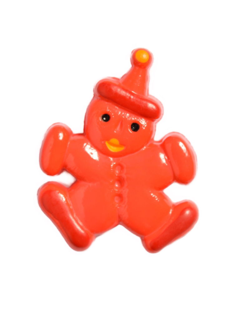 CN8-30 - BUTTONS - CLOWN COL 30 RED 30L (HAND PAINTED)