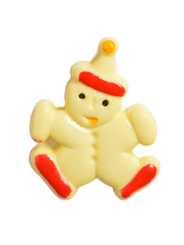 CN8-3 - BUTTONS - CLOWN COL 3  YELLOW 30L (HAND PAINTED)