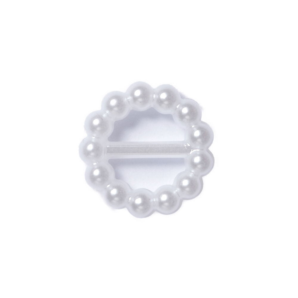 CN96-14-1 - ROUND BUCKLE SIZE14MM COL 1 WHITE