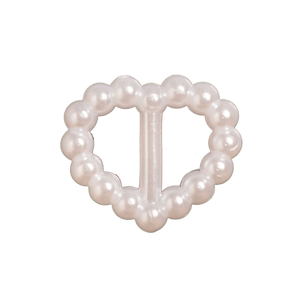 CN98-15-1 - HEART BUCKLE SIZE15MM COL 1 WHITE