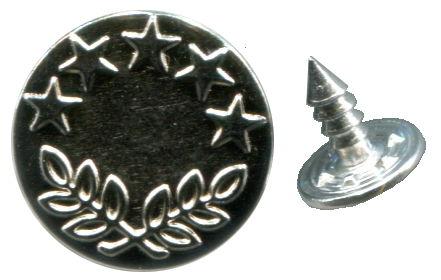 CX26-C - JEAN BUTTON (WITH PINS) COL C SILVER 26L