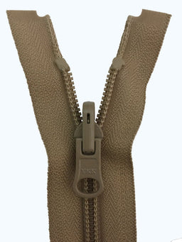 CXFO58-96-573 - YKK SLEEPING BAG ZIP 96 inch 245 cm COL 573 DK BEIGE