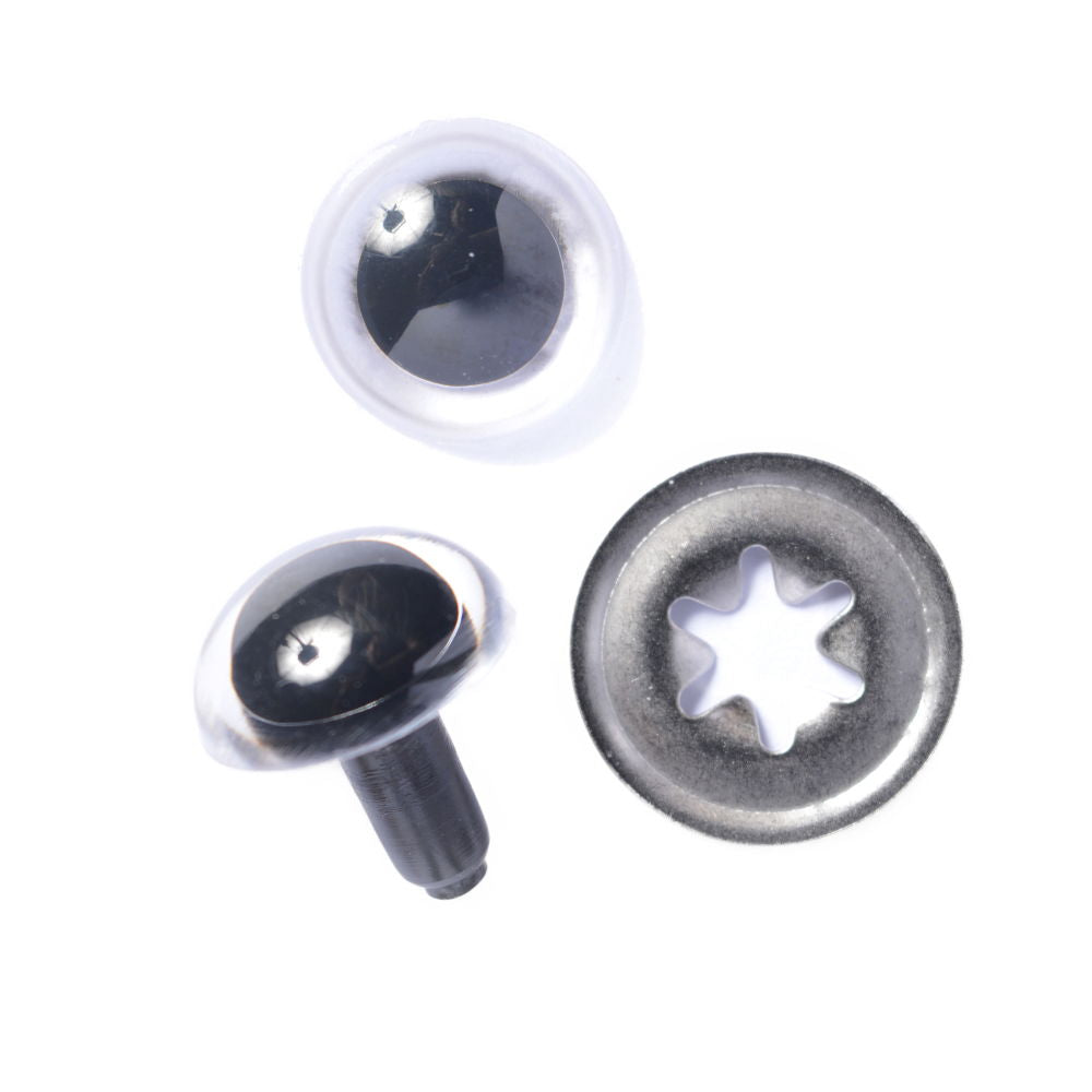 D100CL - TEDDY EYE 12mm CLEAR (METAL WASHER)