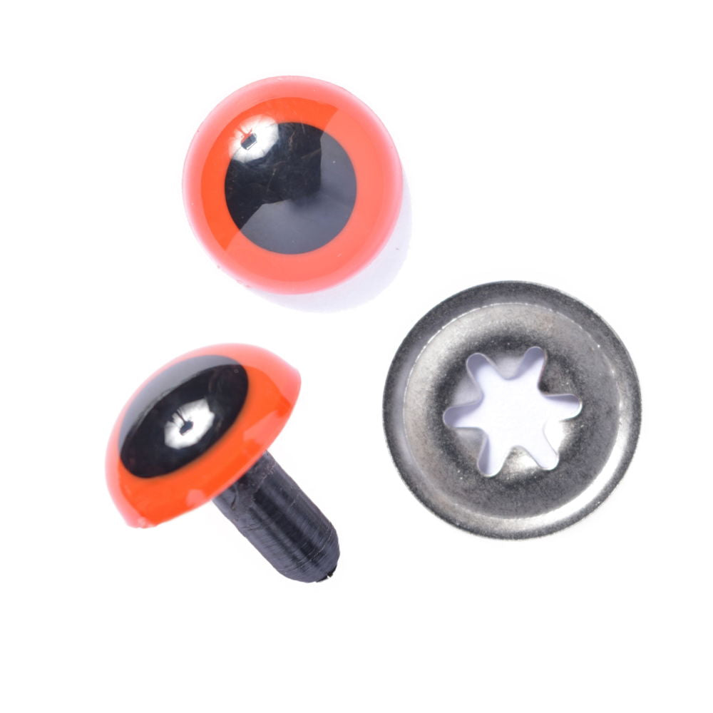 D100R - TEDDY EYE 12mm RED (METAL WASHER)