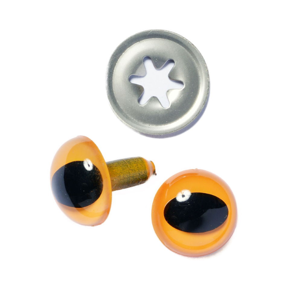 D127Y - CATS EYE 12mm YELLOW*2 (METAL WASHER)
