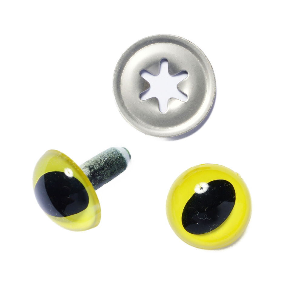 D128LSY - CATS EYE 16.5mm LASER YELLOW (METAL WASHER)