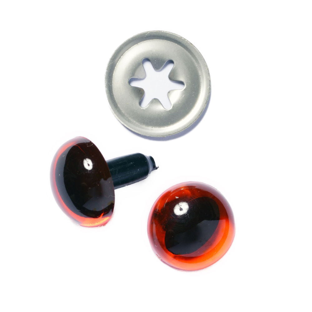 D129A - CATS EYE 18mm AMBER (METAL WASHER)