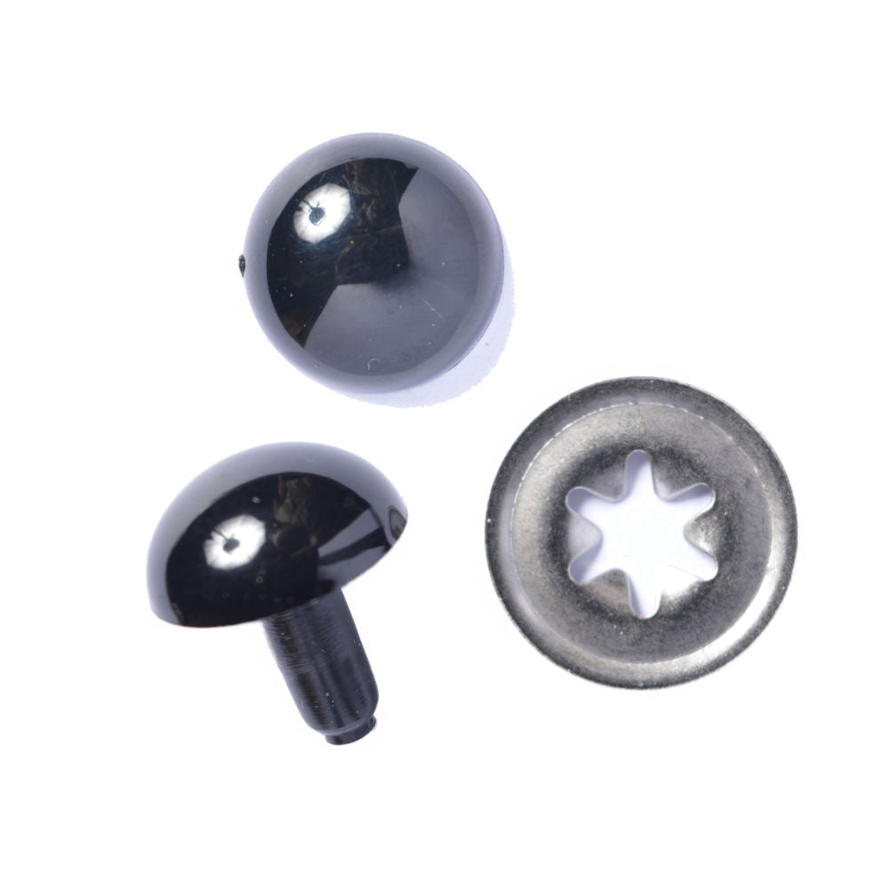 D470BK - TEDDY EYE 6mm BLACK (METAL WASHER)