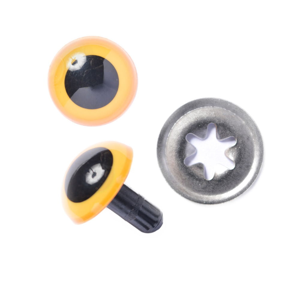 D474Y - TEDDY EYE 7.5mm YELLOW (METAL WASHER)