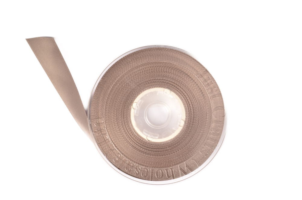 DS10-017 - DOUBLE SATIN RIBBON 10mm 017 METAL GREY