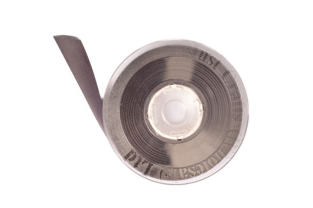 DS10-077 - DOUBLE SATIN RIBBON 10mm 077 CHARCOAL