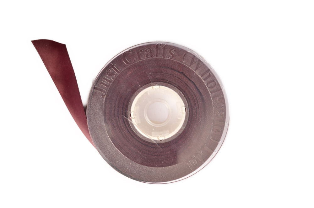 DS10-277 - DOUBLE SATIN RIBBON 10mm 277 BURGUNDY
