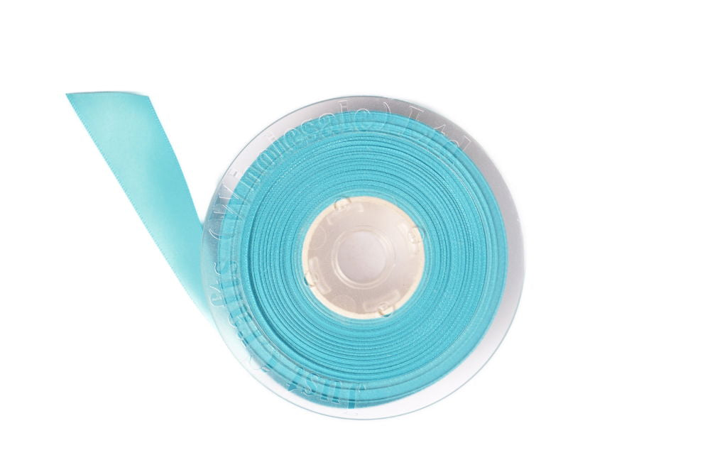 DS10-317 - DOUBLE SATIN RIBBON 10mm 317 MISTY TURQ