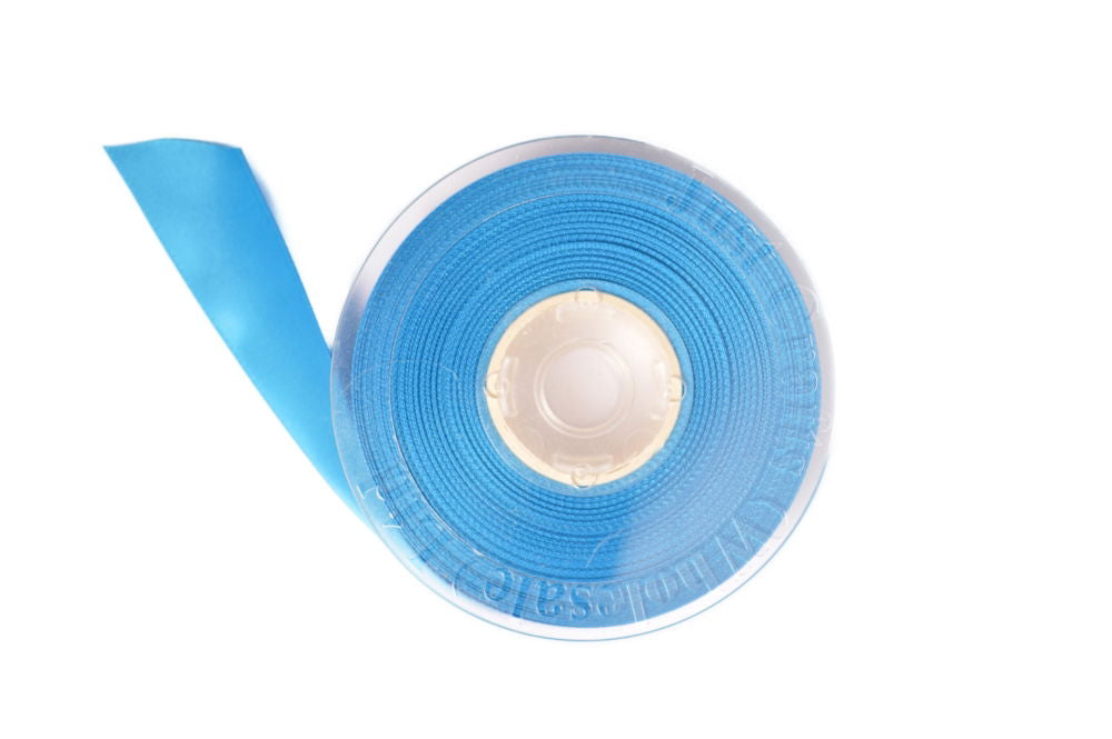 DS10-327 - DOUBLE SATIN RIBBON 10mm 327 AEGEAN BLUE