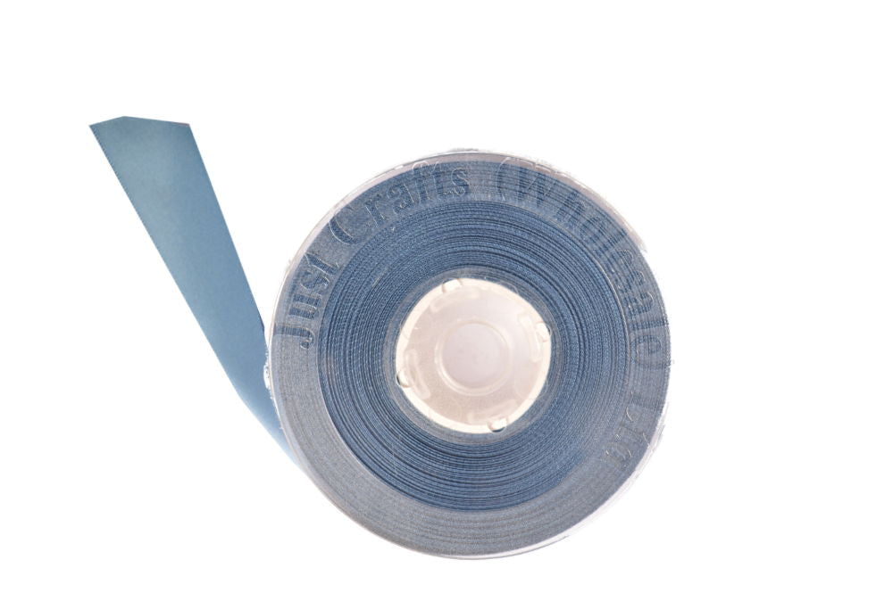 DS10-338 - DOUBLE SATIN RIBBON 10mm 338 ANTIQUE BLUE