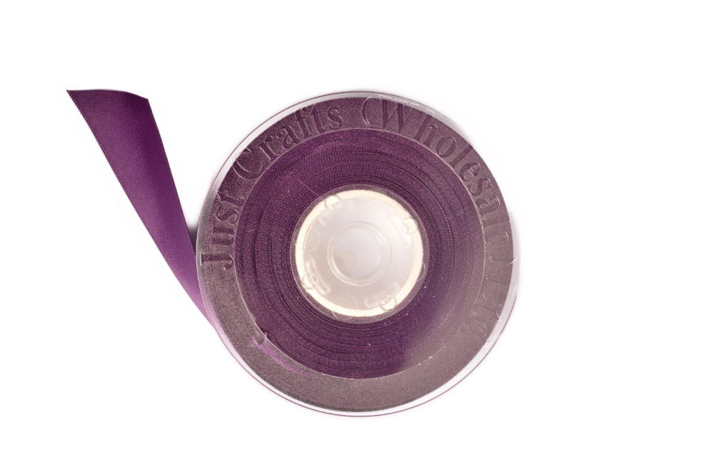DS25-285 - DOUBLE SATIN RIBBON 25mm 285 PLUM