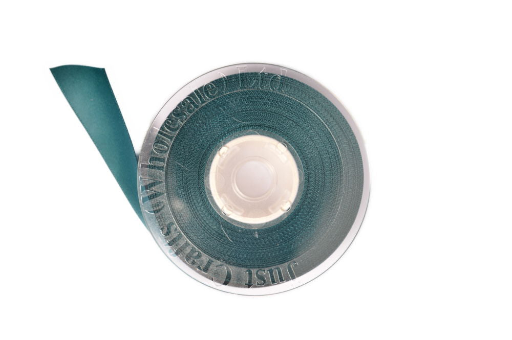 DS25-347 - DOUBLE SATIN RIBBON 25mm 347 TEAL