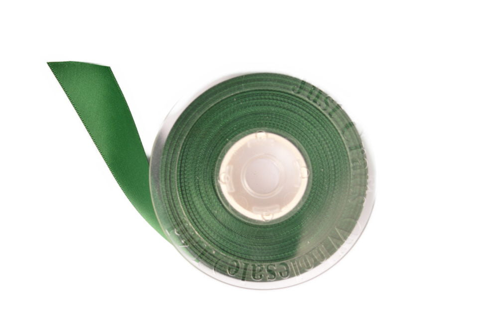 DS25-587 - DOUBLE SATIN RIBBON  25mm 587 FOREST GREEN